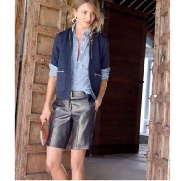 J. Crew Pants - J.Crew Metallic Shiny Bermuda Tailored Shorts